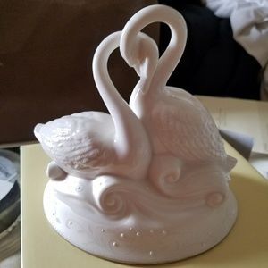 Lenox Opal innocence promise swan cake topper